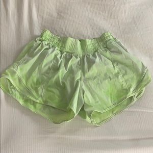 Tye Dyed Lime Green Lululemon shorts